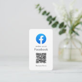 Facebookレビュー |ビジネスQRコード白ミニマル色 名刺 (スタンド正面)