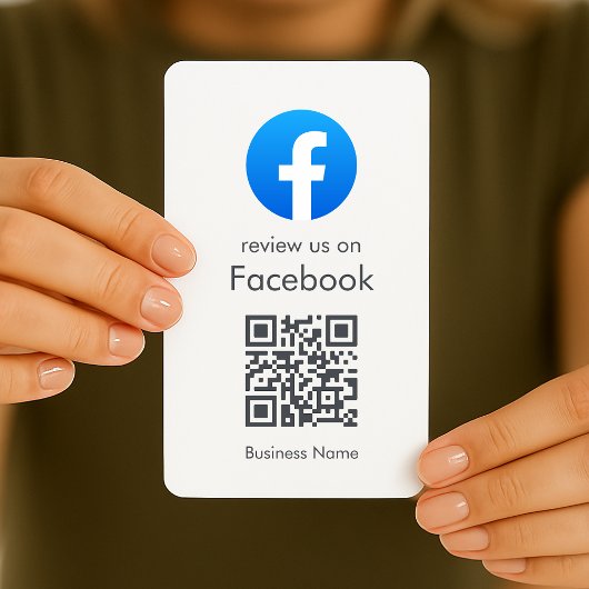 Facebookレビュー |ビジネスQRコード白ミニマル色 名刺