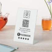 FacebookレビューQR | モダンビジネスディスプレイ 台座サイン (インサイチュ)