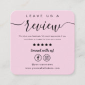 Facebook離れ Instagramのロゴピンクのレビュー スクエア名刺 (正面)