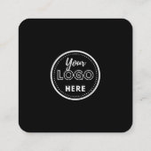 Facebook離れ Instagramロゴのブラックレビュー スクエア名刺 (裏面)