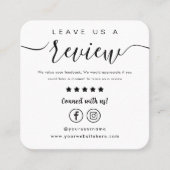 Facebook離れ Instagramロゴのホワイトのレビュー スクエア名刺 (正面)