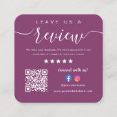 Facebook離れ InstagramロゴQrコードのレビュー スクエア名刺 (正面)