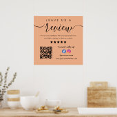Facebook離れ InstagramロゴQrコードのレビュー ポスター (キッチン)