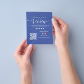 Facebook離れ Instagram QRコードブルーのレビュー チラシ (手)