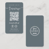 Facebook離れ Instagram Qrコード海軍のレビュー 名刺 (正面/裏面)