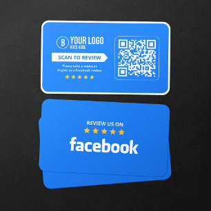 Facebook ビジネスレビュー 5つ星 スキャン可能なQRコード 名刺