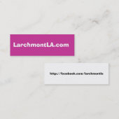 Facebook (ピンク)のLarchmontLA.com スキニー名刺 (正面/裏面)