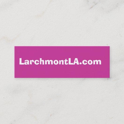 Facebook (ピンク)のLarchmontLA.com スキニー名刺 (正面)