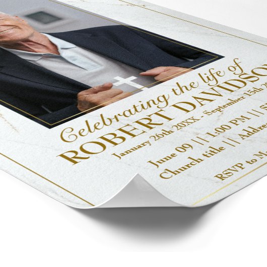 Facebook 葬儀のお知らせインスタントダウンロード ポスター (角)