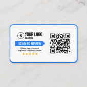 Facebook Business Review 5 Starスキャン可能QRコード 名刺 (正面)