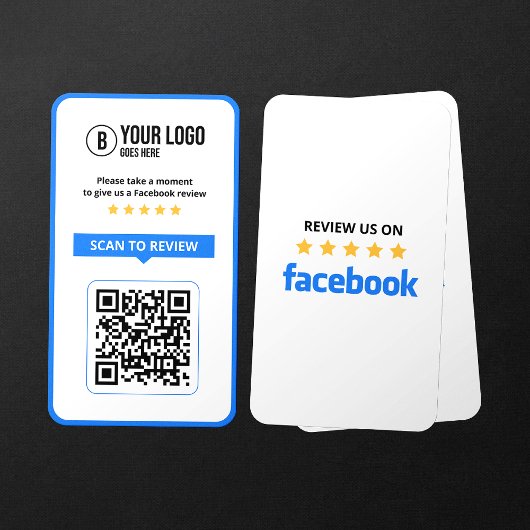 Facebook Business Review 5 Starスキャン可能QRコード 名刺