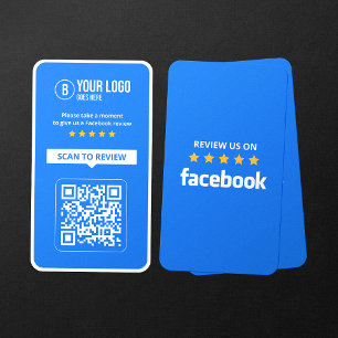 Facebook Business Review 5 Starスキャン可能QRコード 名刺