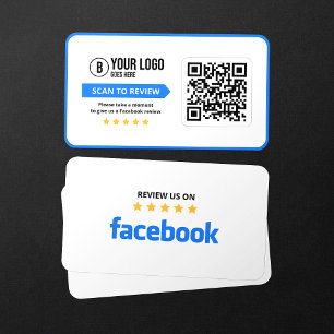 Facebook Business Review 5 Starスキャン可能QRコード 名刺