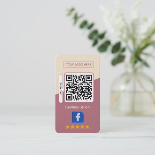 Facebook Business Review with QR Code 名刺 (スタンド正面)