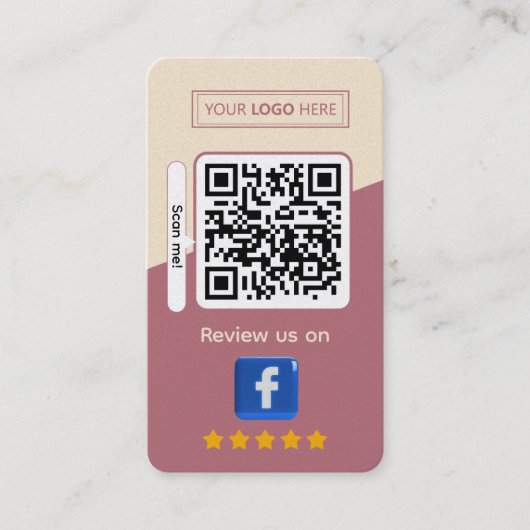 Facebook Business Review with QR Code 名刺 (正面)