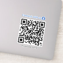 Facebook Connect With Us Qrコードホワイト
