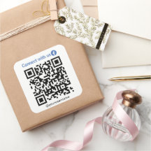 Facebook Connect With Us Qrコードホワイト
