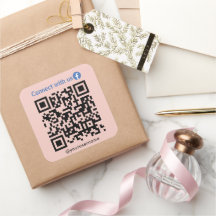 Facebook Connect With Us Qrコード赤面ピンク