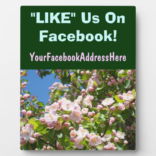 Facebook Counter Sign Plaques Blossoms LIKE Us On フォトプラーク (正面)