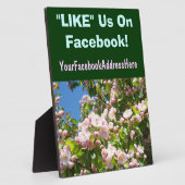 Facebook Counter Sign Plaques Blossoms LIKE Us On フォトプラーク (側面)