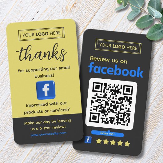 Facebook Customer Feedback Business Charcoal Slate 名刺