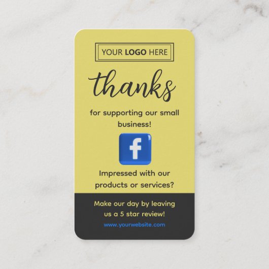 Facebook Customer Feedback Business Charcoal Slate 名刺 (裏面)