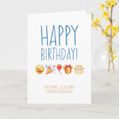 Facebook Emojiのバースデー・カード-社会的な媒体のポスト カード (黄色い花)