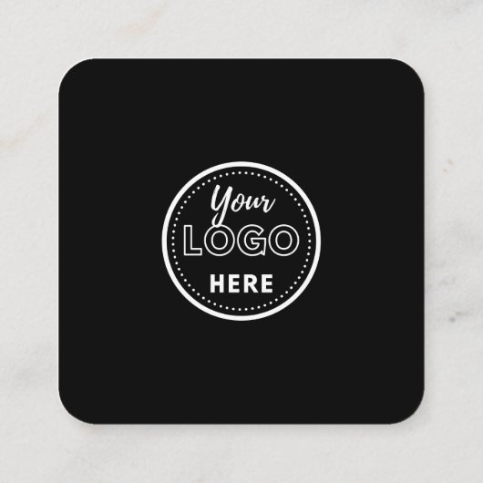 Facebook Instagramのロゴ離れA Review Black スクエア名刺 (裏面)