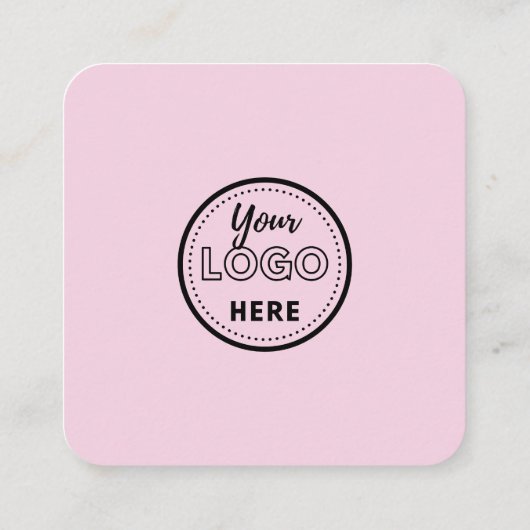 Facebook Instagramのロゴ離れA Review Pink スクエア名刺 (裏面)