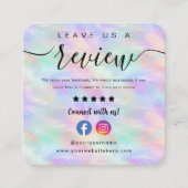 Facebook Instagramの離れレビューOpalをスタイリッシュ使う スクエア名刺 (正面)