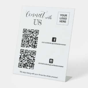 Facebook InstagramのQRコードに接続 台座サイン