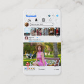 Facebook & Instagramスタイル ソーシャルメディア写真 名刺 (正面)