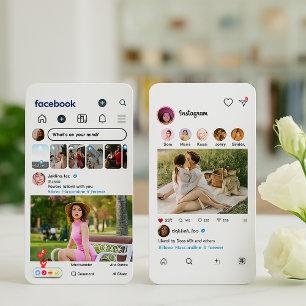 Facebook & Instagramスタイル ソーシャルメディア写真 名刺