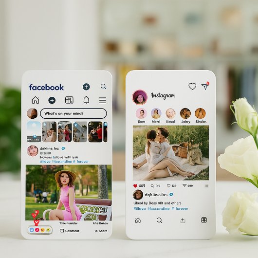 Facebook & Instagramスタイル ソーシャルメディア写真 名刺