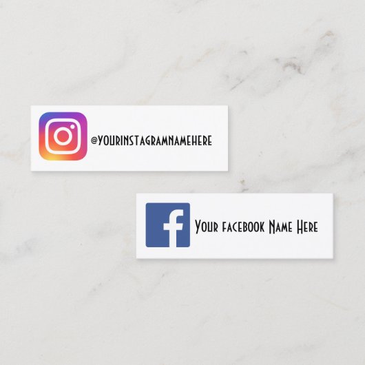 facebook instagramソーシャルメディアポストビジネスカード スキニー名刺 (正面/裏面)