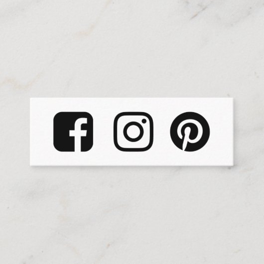 Facebook Instagramミニマル Pinterest スキニー名刺 (正面)