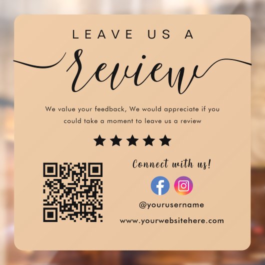 Facebook InstagramロゴQrコード離れAレビュー ウィンドウサイン (シート2)