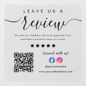 Facebook InstagramロゴQrコード離れAレビュー ウィンドウサイン (シート)