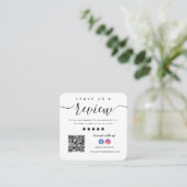 Facebook InstagramロゴQrコード離れAレビュー スクエア名刺 (スタンド正面)