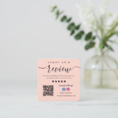 Facebook Instagram赤面離れPink Us  A Review スクエア名刺 (スタンド正面)