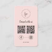 Facebook Instagram QRコードがUs Pinkに接続 名刺 (正面)