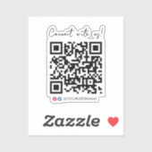Facebook Instagram QRコードとの接続モダン シール (シート)