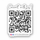 Facebook Instagram QRコードとの接続モダン シール (正面)