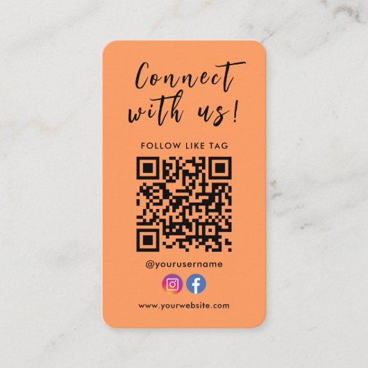 Facebook Instagram Qrコードと接続 名刺 (正面)