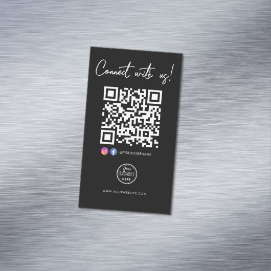 Facebook Instagram QRコードロゴを使用して接続 マグネット名刺 (インサイチュ)