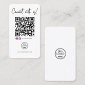 Facebook Instagram QRコードロゴを使用して接続 名刺 (正面/裏面)