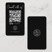 Facebook Instagram QRコードロゴを使用して接続 名刺 (正面/裏面)