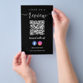 Facebook Instagram Qrコード離れAレビューブラック チラシ (ハンドル)
