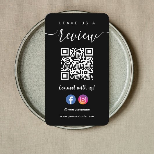 Facebook Instagram Qrコード離れAレビューブラック 名刺